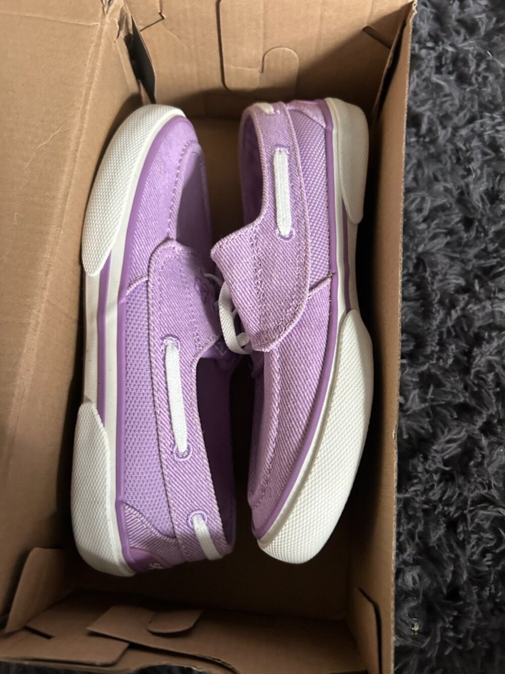 Sperry Pier Wave Pastel Purple Canvas Boat Shoes